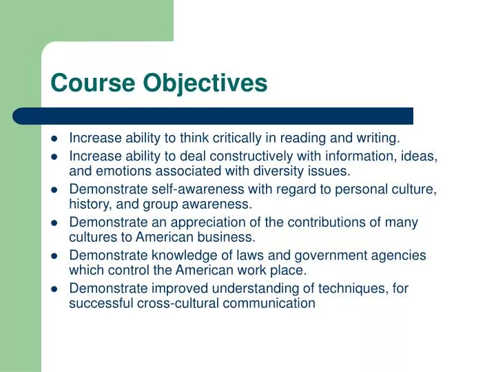 presentation skills course objectives