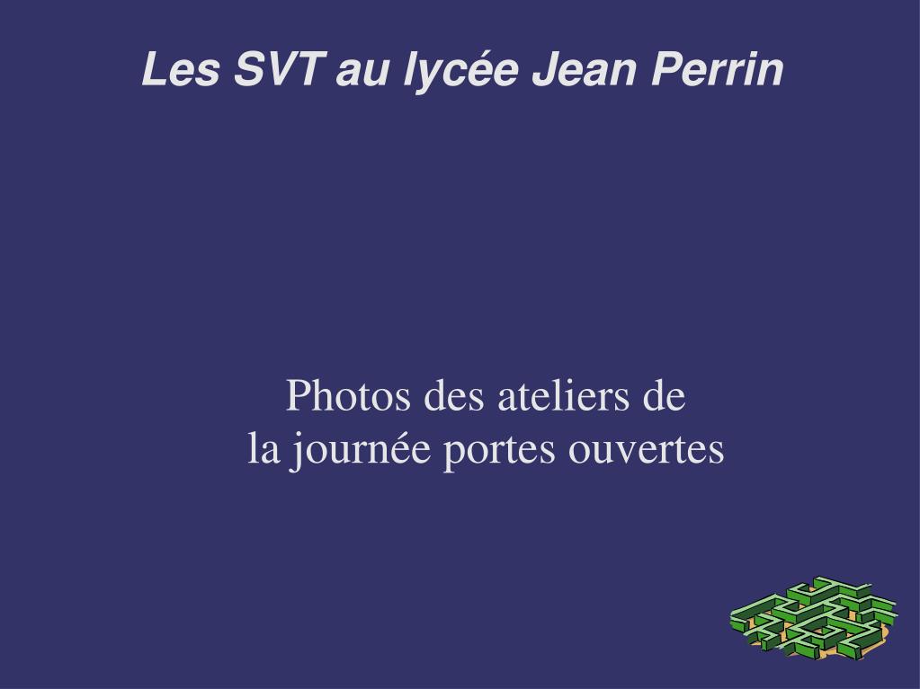 PPT - Les SVT au lycée Jean Perrin PowerPoint Presentation, free download -  ID:869565