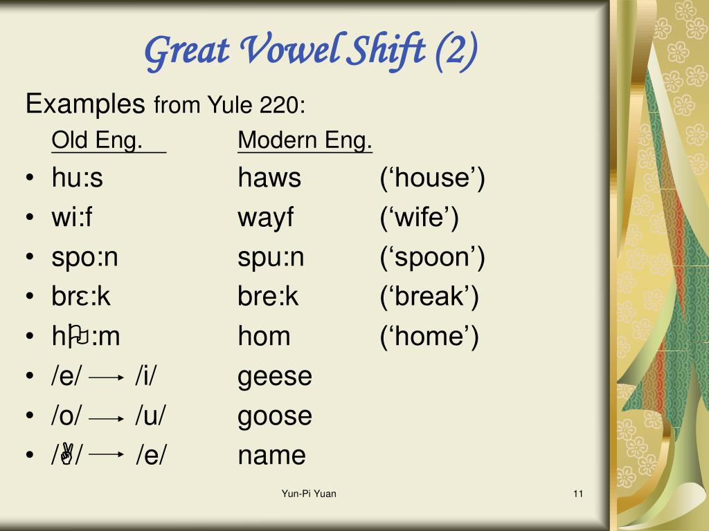 great vowel shift prove