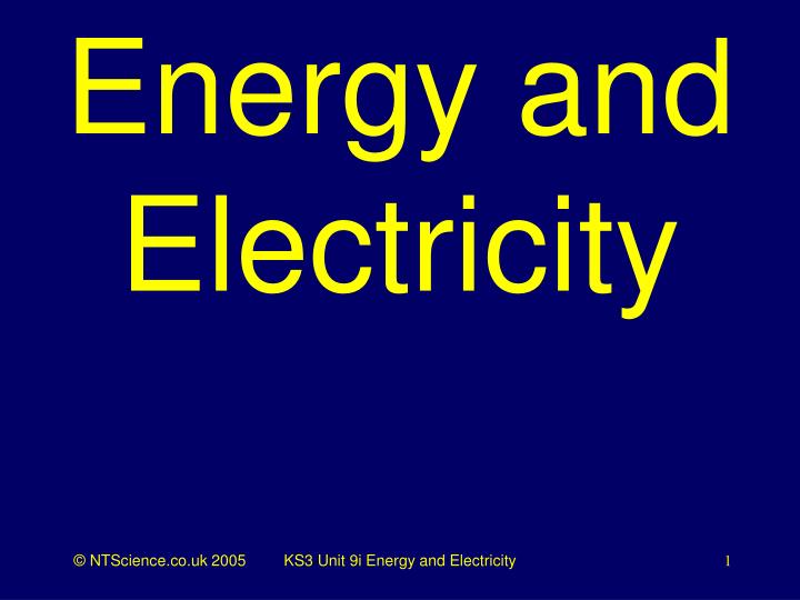 energy and electricity n.