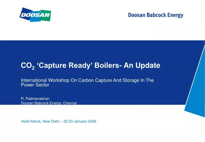co 2 capture ready boilers an update n.