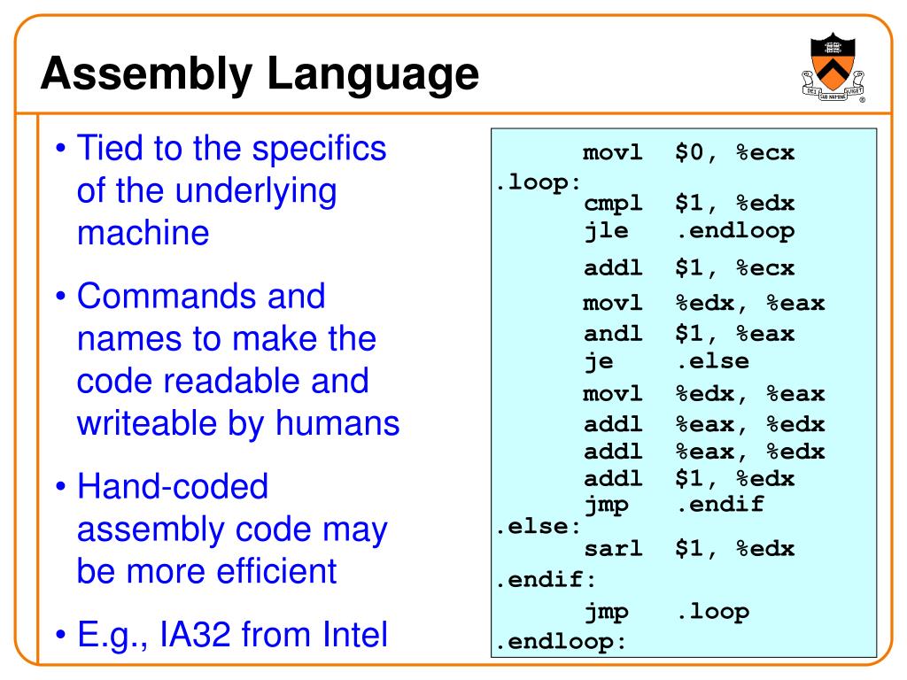 assembly language presentation topics