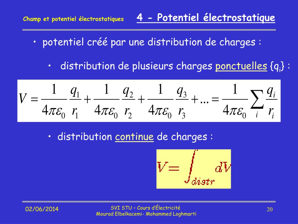 PPT - Champ et potentiel électrostatiques PowerPoint Presentation, free ...