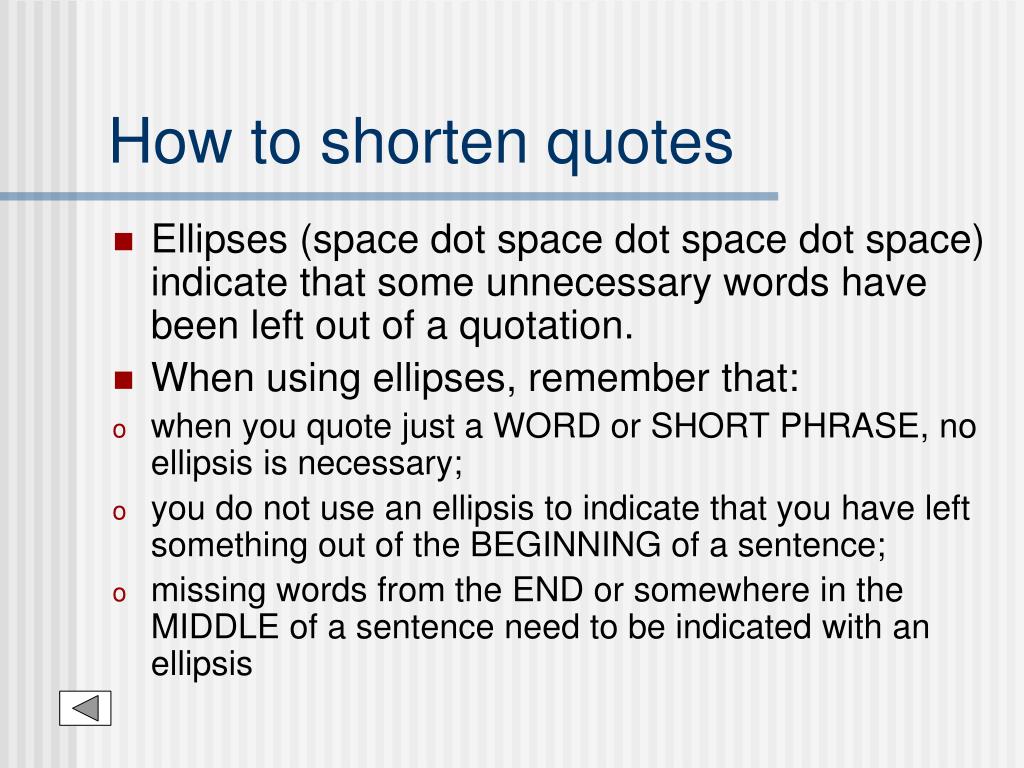 how to shorten a quote in a essay