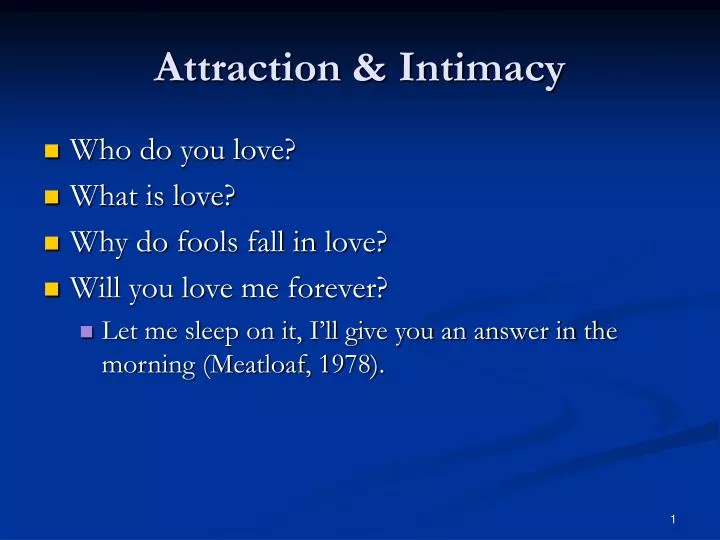 attraction intimacy n.