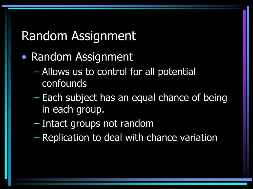 random assignment psychology synonym