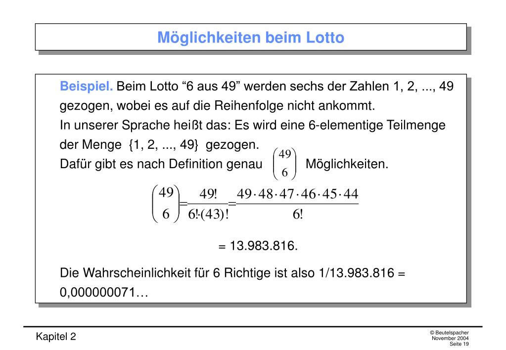 Kombinatorik Lotto