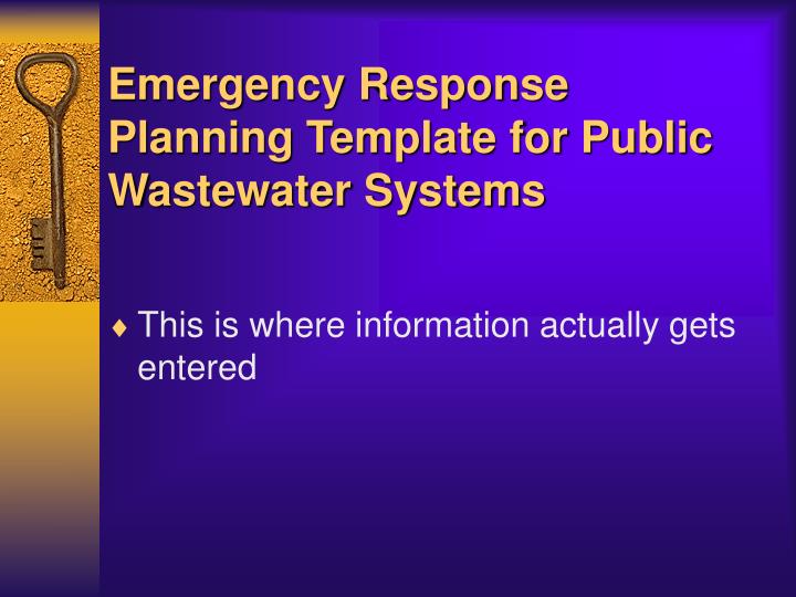 Ppt Vulnerability Essments Emergency Response Plans Emergency Response Planning Template For Public Wastewater Systems