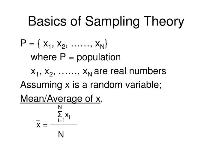 PPT Basics of Sampling Theory PowerPoint Presentation, free download
