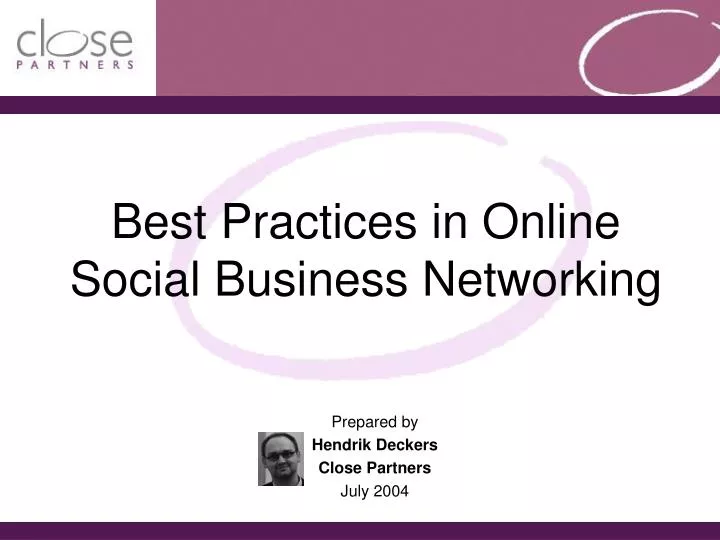 PPT Best Practices in Online Social Business Networking PowerPoint