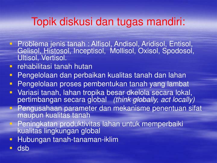 ppt kuliah klasifikasi tanah ktb 435 oleh dr ir cahyono agus m sc ir h anwar bale dr ppt kuliah klasifikasi tanah ktb 435 oleh dr ir cahyono agus m sc ir h anwar bale dr