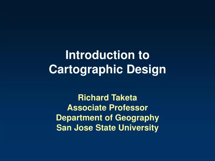 introduction to cartographic design n.
