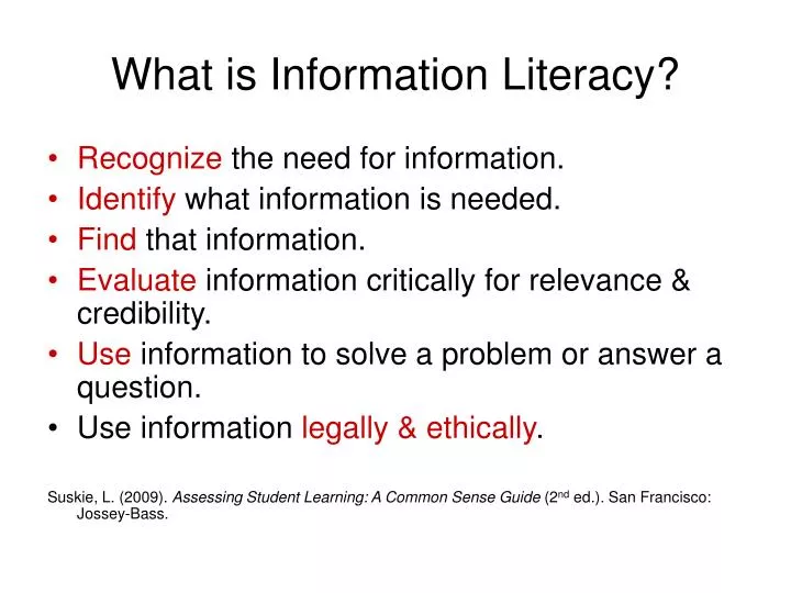 PPT - What is Information Literacy? PowerPoint Presentation, free download  - ID:877750