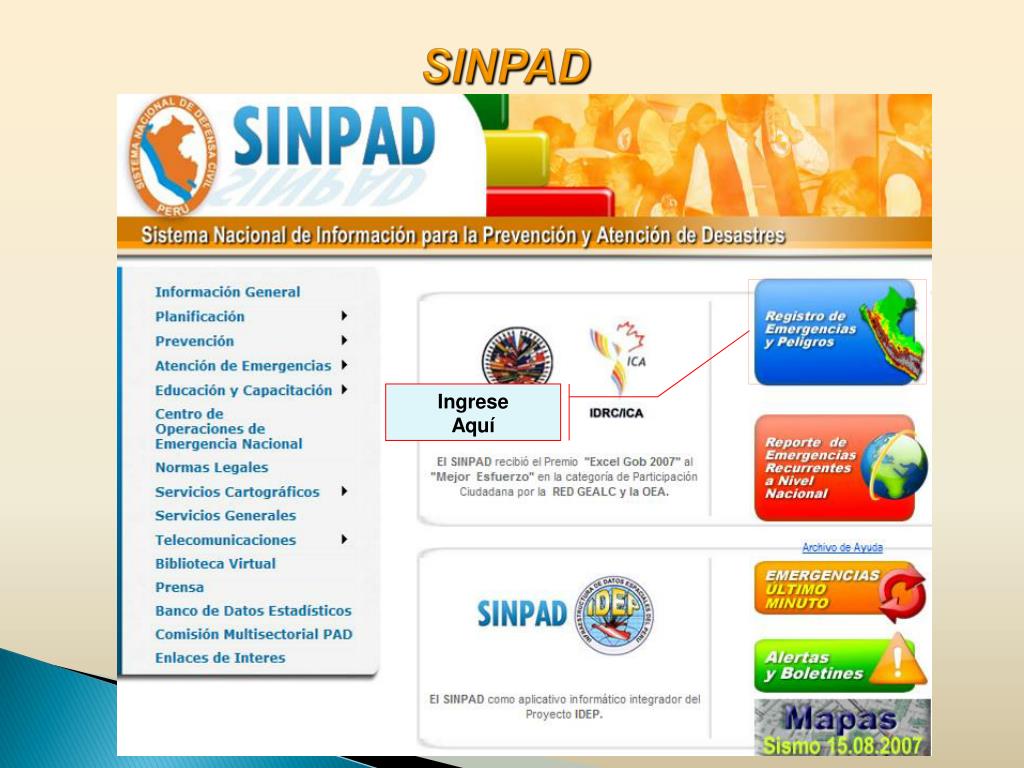 PPT Sistema Nacional de Información para la Prevención y Atención de