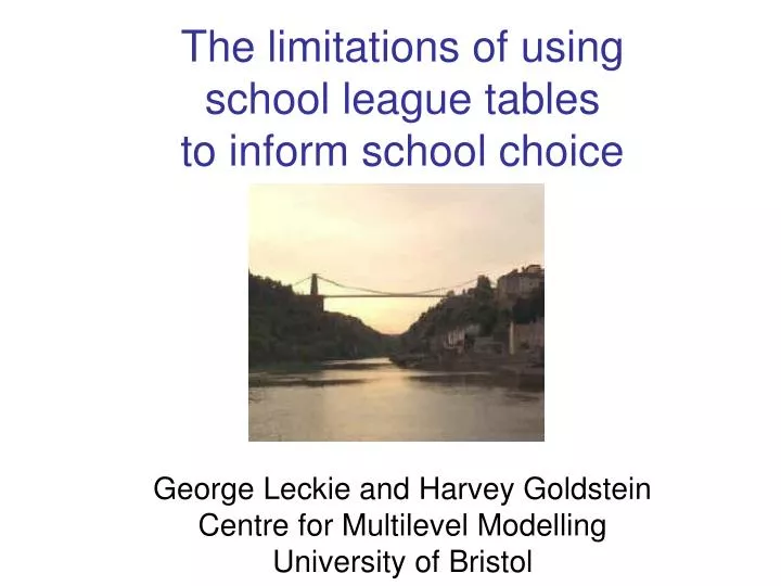 the limitations of using school league tables to inform school choice n.
