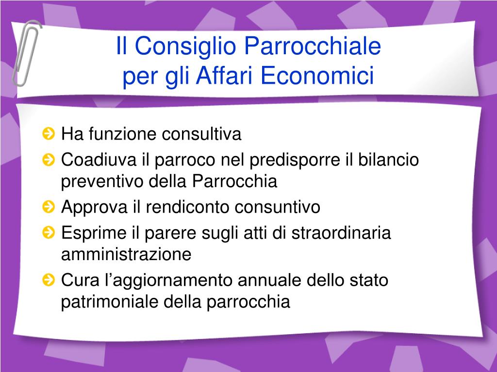 Consiglio Pastorale Parrocchiale Diritto Canonico PPT - Il Consiglio Pastorale Parrocchiale PowerPoint Presentation, free