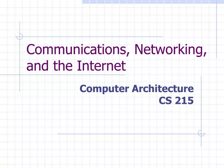 communications networking and the internet n.