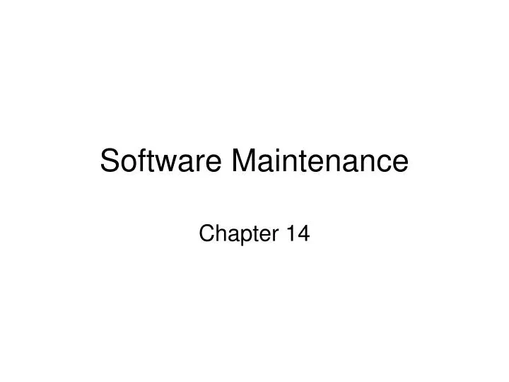 software maintenance n.