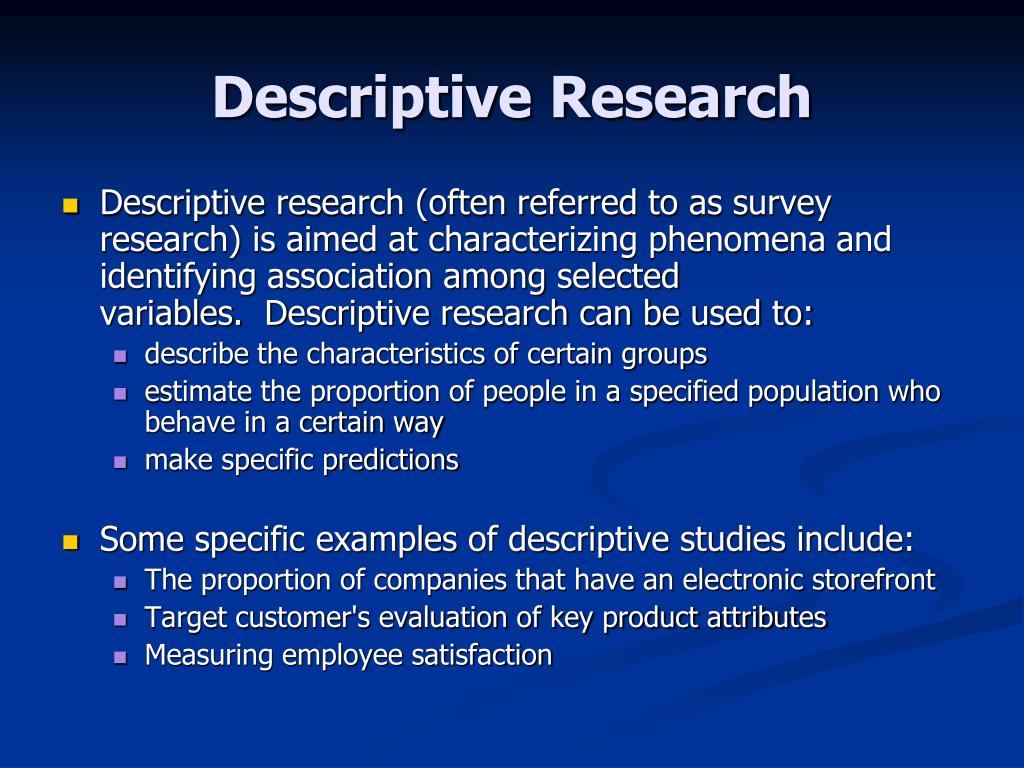 descriptive research sample pdf