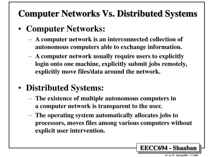PPT - Computer Networks Vs. Distributed Systems PowerPoint Presentation ...