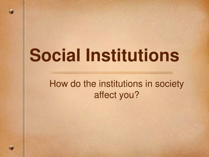 social institutions n.