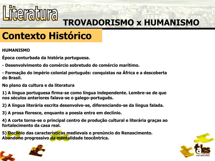 Descreva A Diferença Entre Trovadorismo E Humanismo