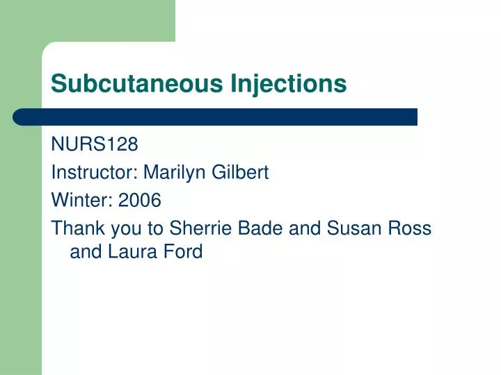 subcutaneous injections n.