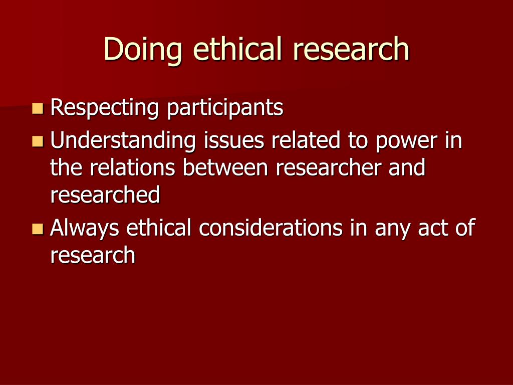 research interview ethical