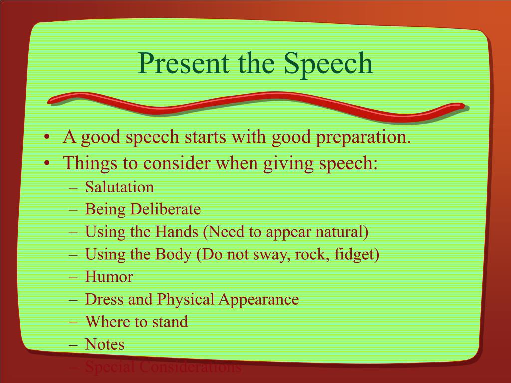 can you present a speech