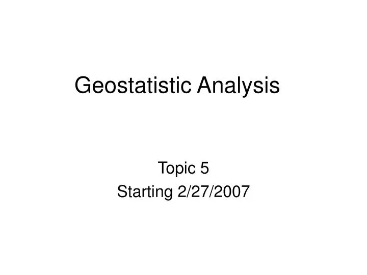 geostatistic analysis n.