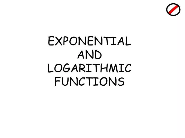 exponential and logarithmic functions n.