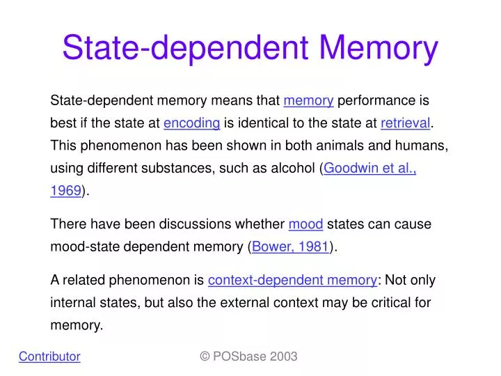 context dependent memory context dependent memory