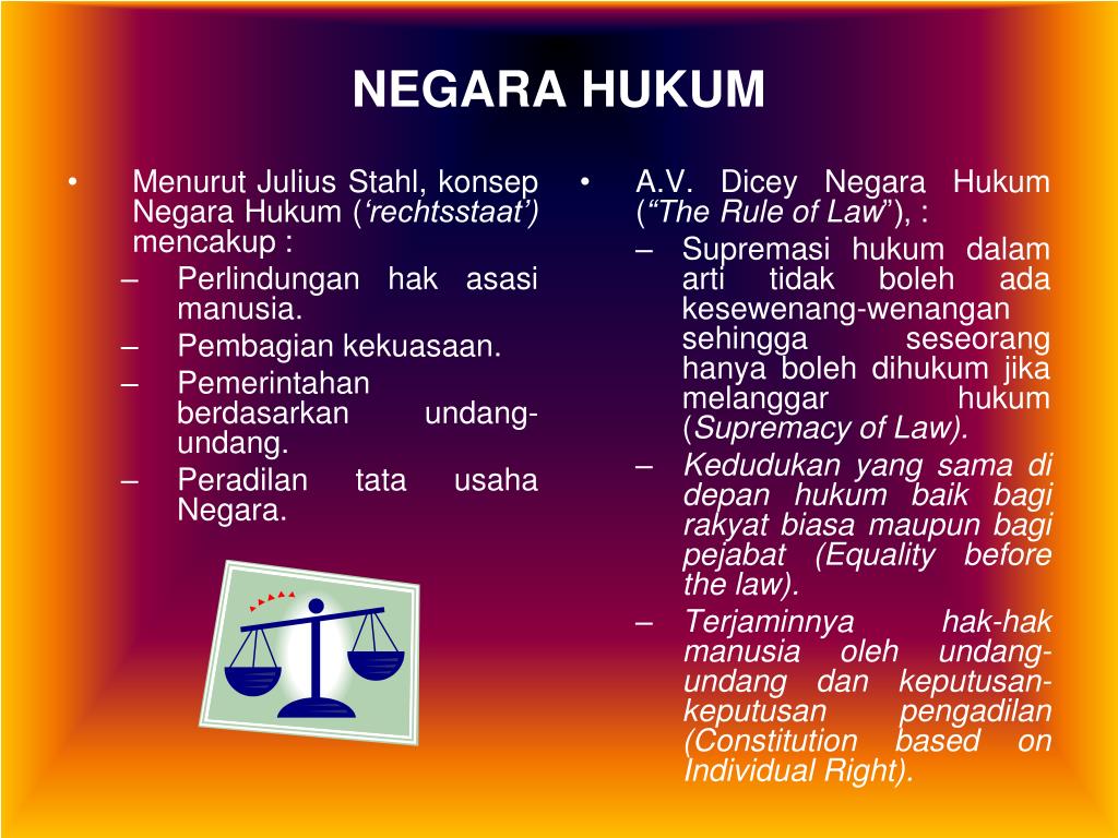 PPT - NEGARA HUKUM (RULE OF LAW) Materi Pend. Kewarganegaraan Untuk