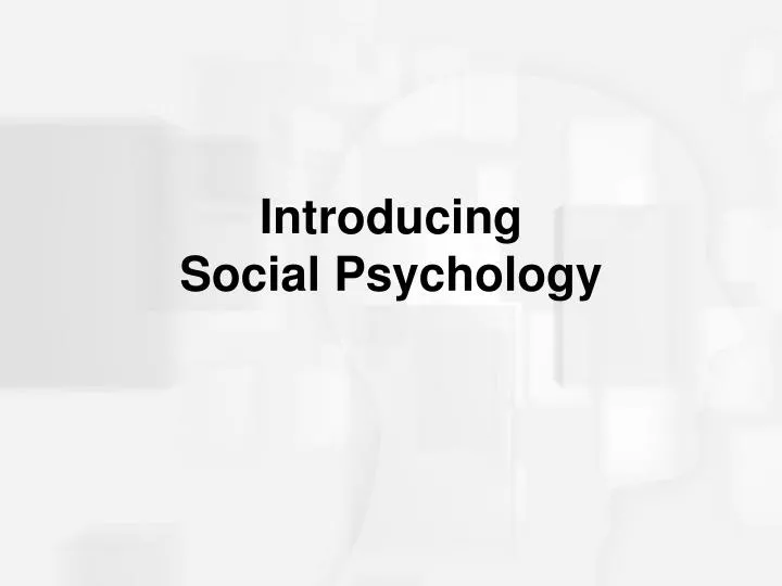 introducing social psychology n.