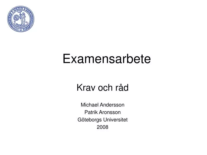 Ppt Examensarbete Powerpoint Presentation Free Download Id 886855