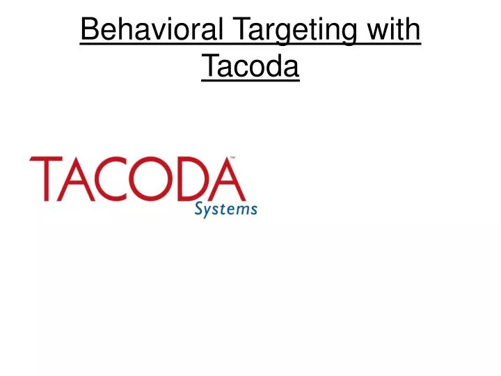 behavioral targeting with tacoda n.