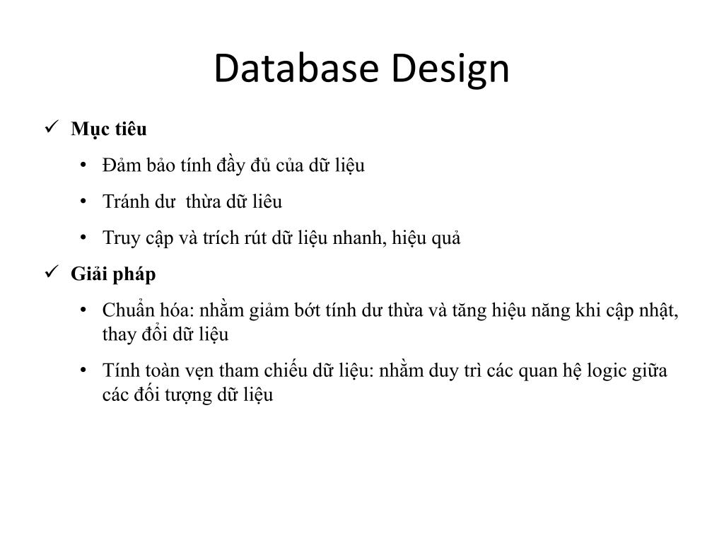PPT - Hệ quản trị Cơ sở dữ liệu Giới thiệu PowerPoint Presentation - ID ...