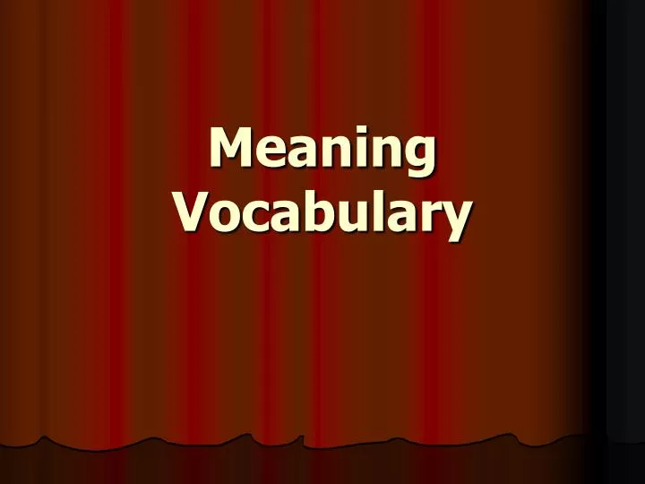 presentation meaning vocabulary