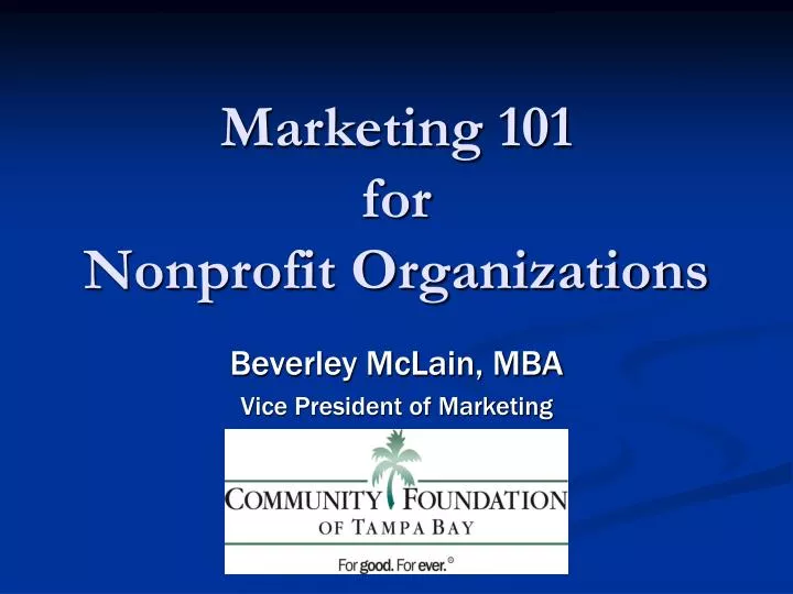 marketing 101 for nonprofit organizations n.