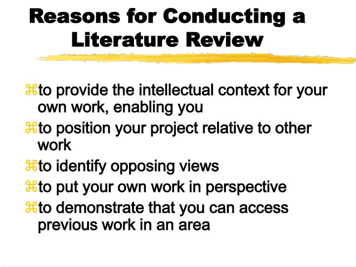 explain the importance of reviewing literature while conducting educational research