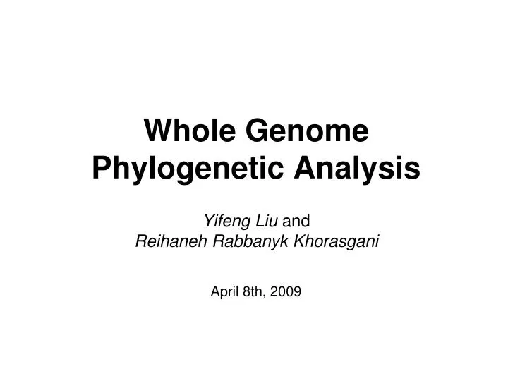 whole genome phylogenetic analysis n.