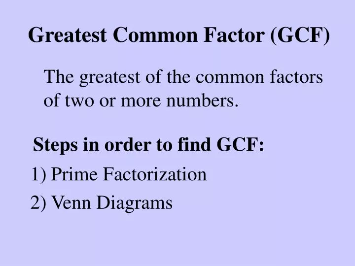 greatest common factor gcf n.