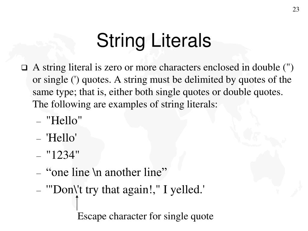 What Is A Literal String