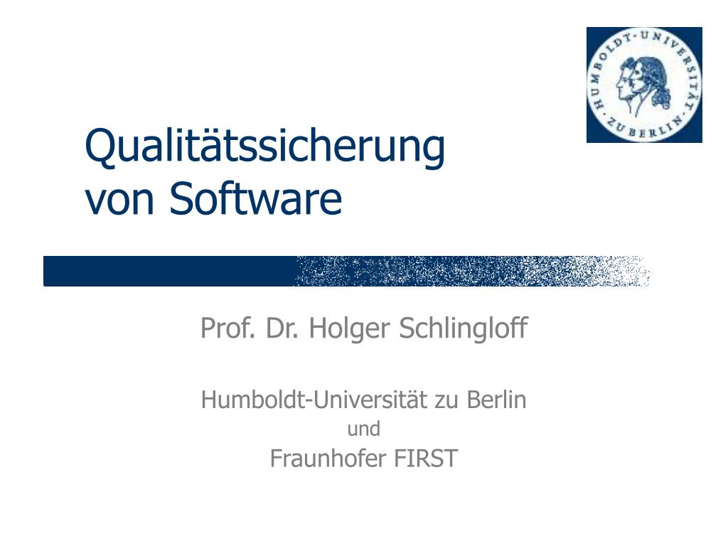 PPT - Qualitätssicherung von Software PowerPoint Presentation, free  download - ID:890418