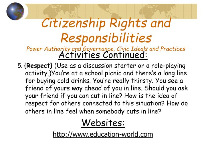 citizenship a right and a responsibility citizenship a right and a responsibility