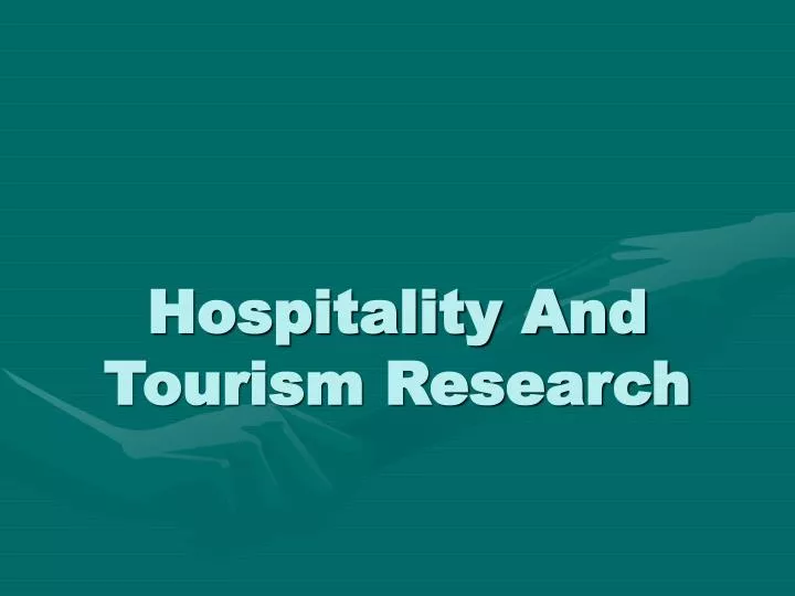 hospitality and tourism research n.