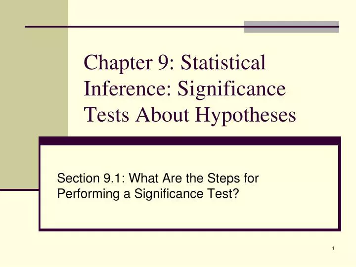 chapter 9 statistical inference significance tests about hypotheses n.