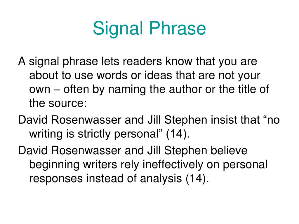 research paper signal phrases
