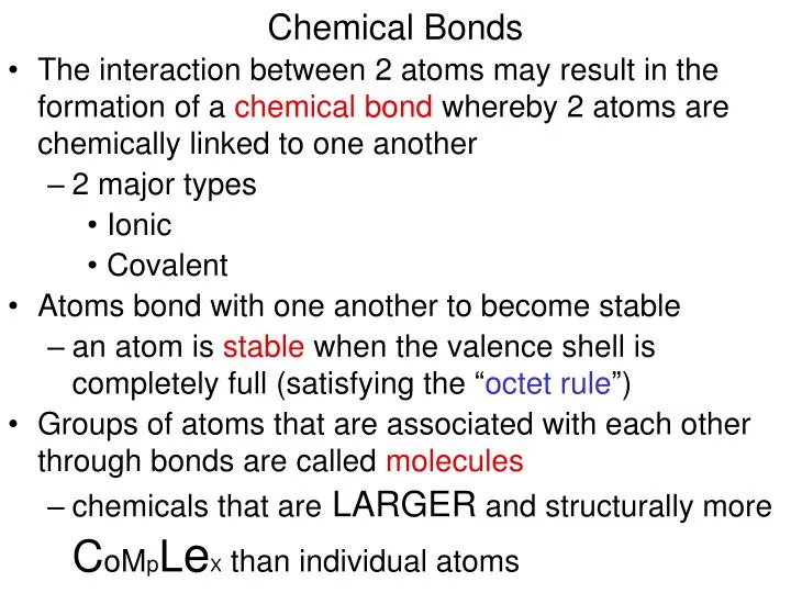 chemical bonds n.