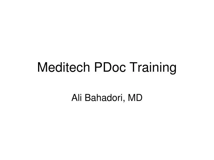 Meditech Charting Training